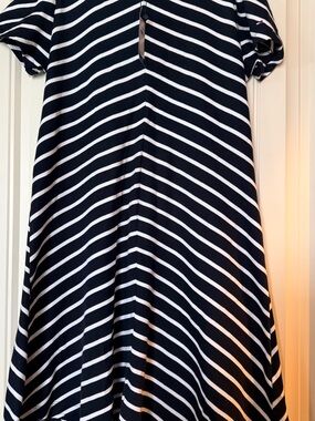 Tommy Hilfiger Navy and White Chevron Stripe A-Line Dress